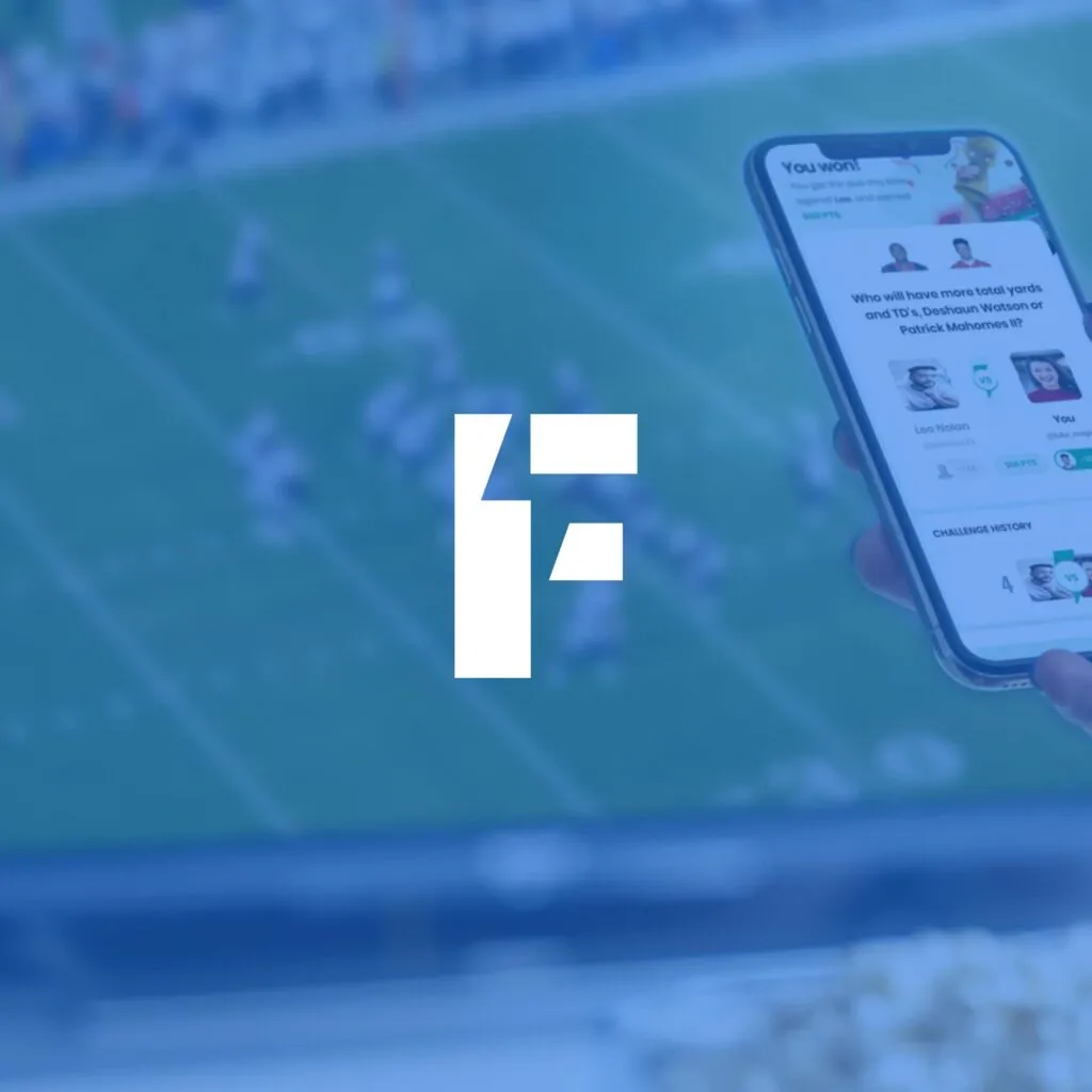 FanUp logo and app on smartphone.