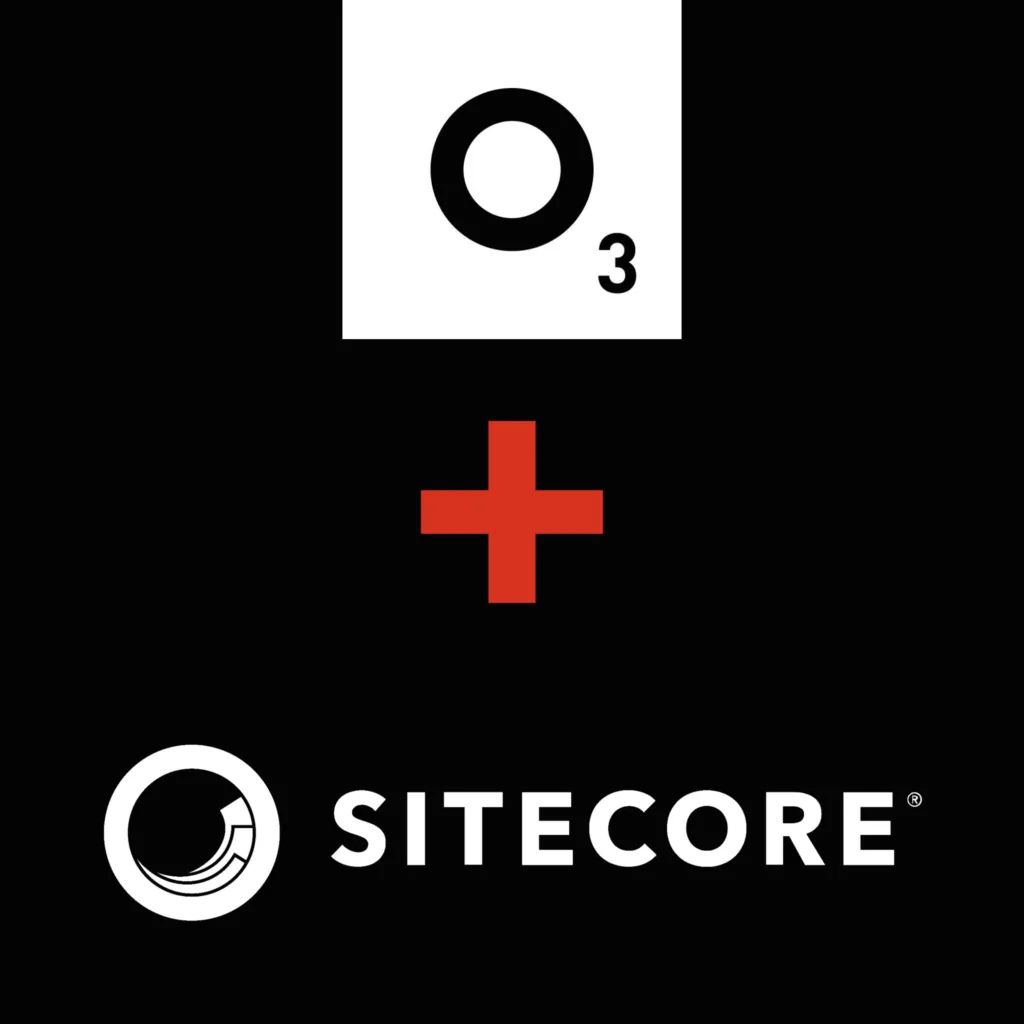 O3 and Sitecore logos.