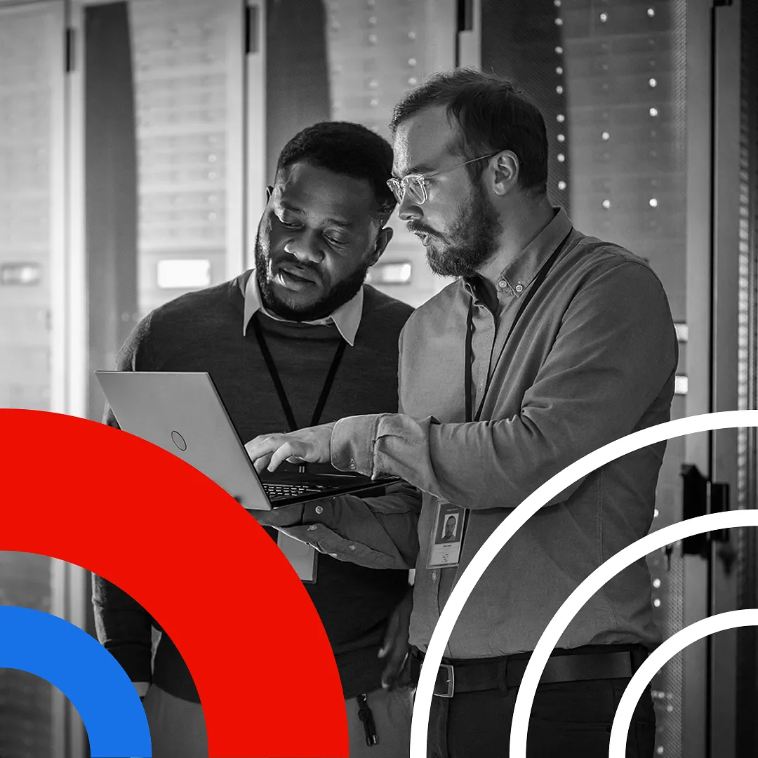 Two men looking at a report: Google Weighs in on GEO